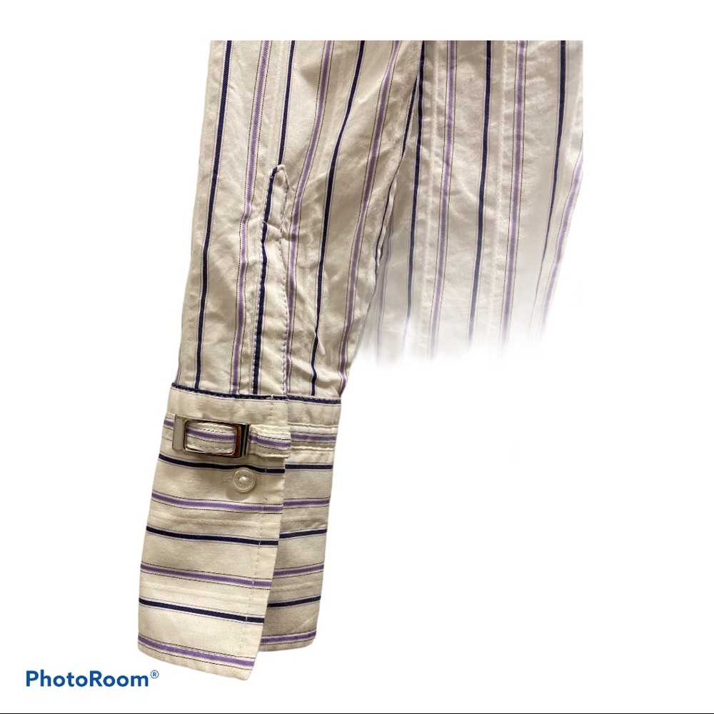 Express White Button-Down With Vertical Stripes - image 3